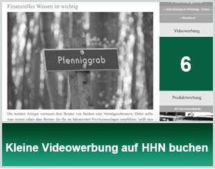 Kleine Videowerbung auf HHN buchen